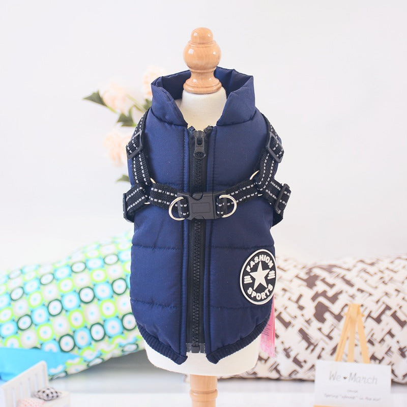 Waterproof Dog Coat with Harness — 7 Colors, XS–4XL