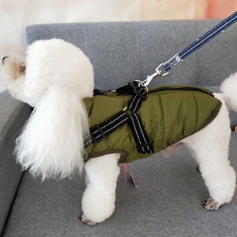 Waterproof Dog Coat with Harness — 7 Colors, XS–4XL