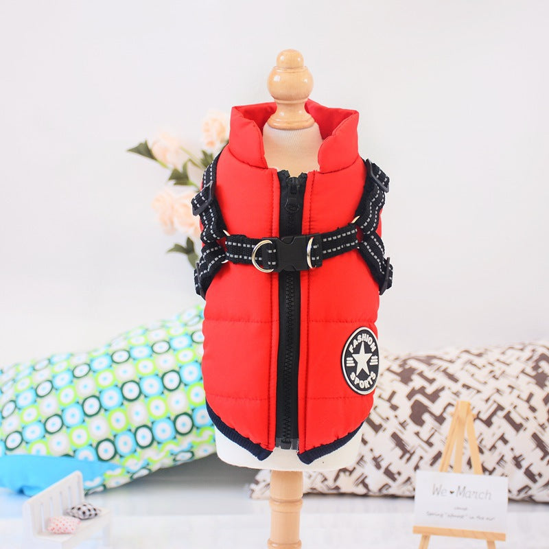 Waterproof Dog Coat with Harness — 7 Colors, XS–4XL