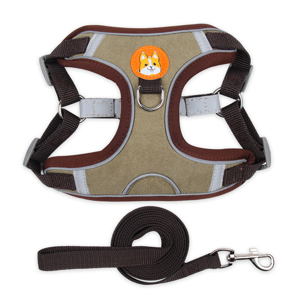 Reflective Vest Dog Harness with Leash — Small