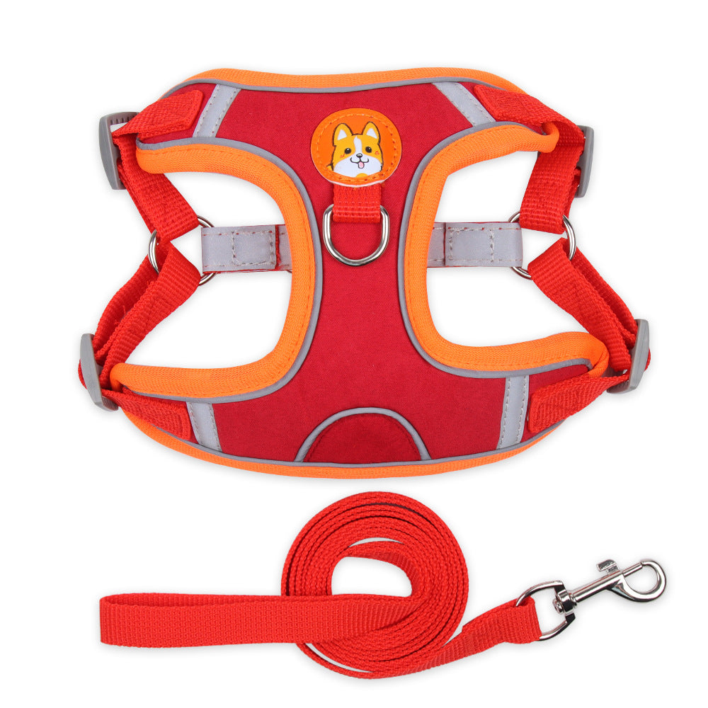 Reflective Vest Dog Harness with Leash — Small