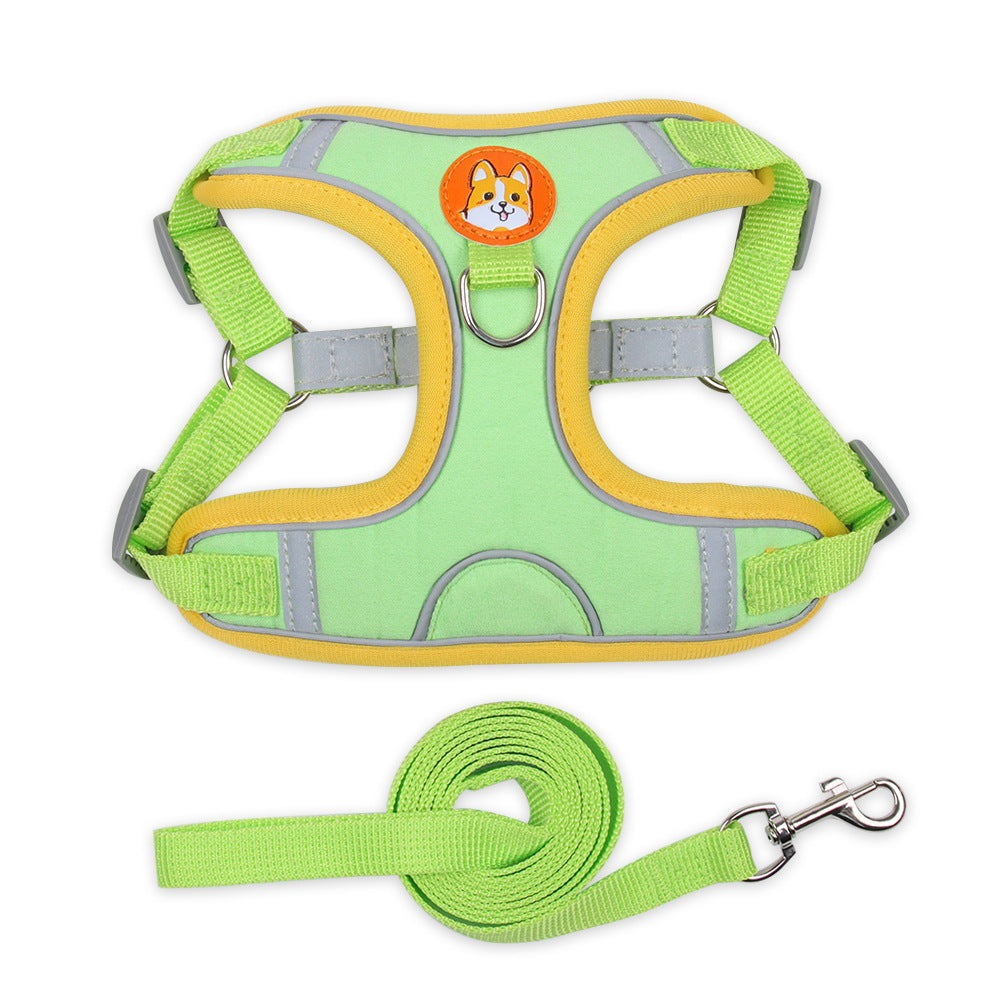 Reflective Vest Dog Harness with Leash — Small