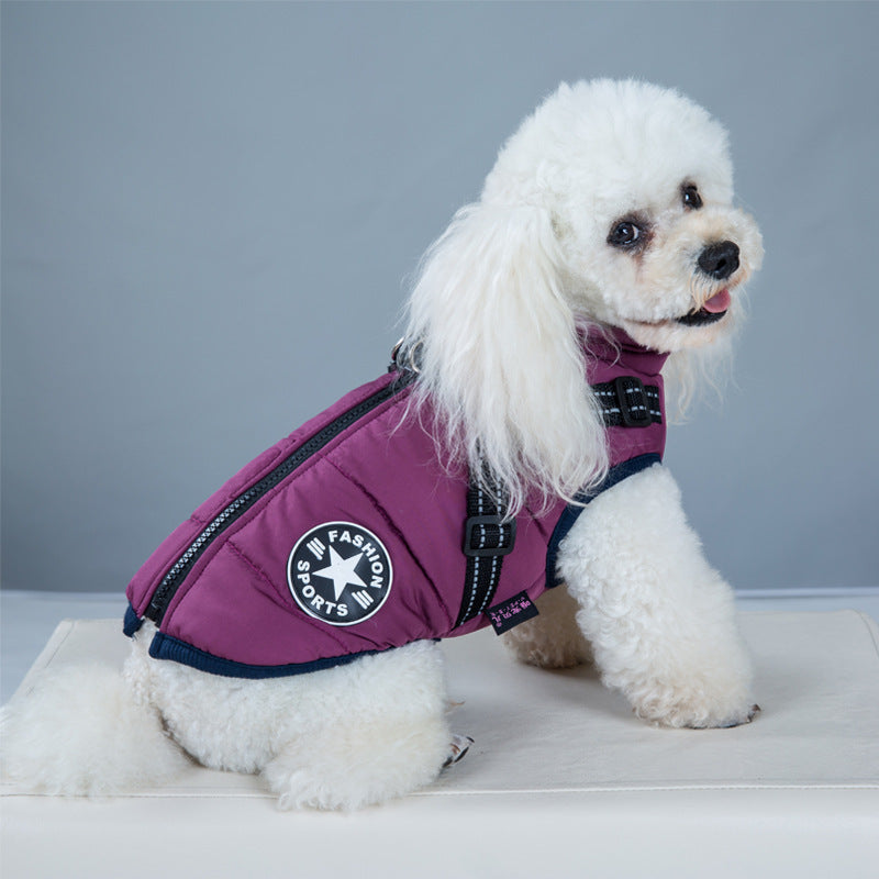 Waterproof Dog Coat with Harness — 7 Colors, XS–4XL