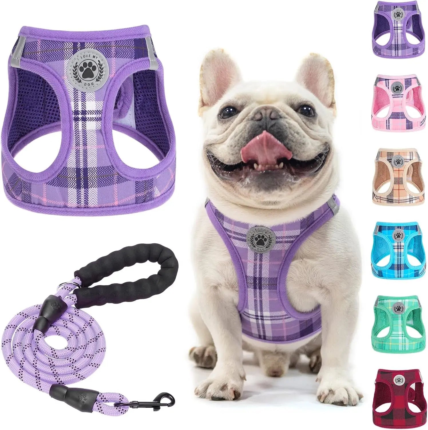 Step-In Dog Harness & Leash Set — Reflective No-Pull, XS–XL