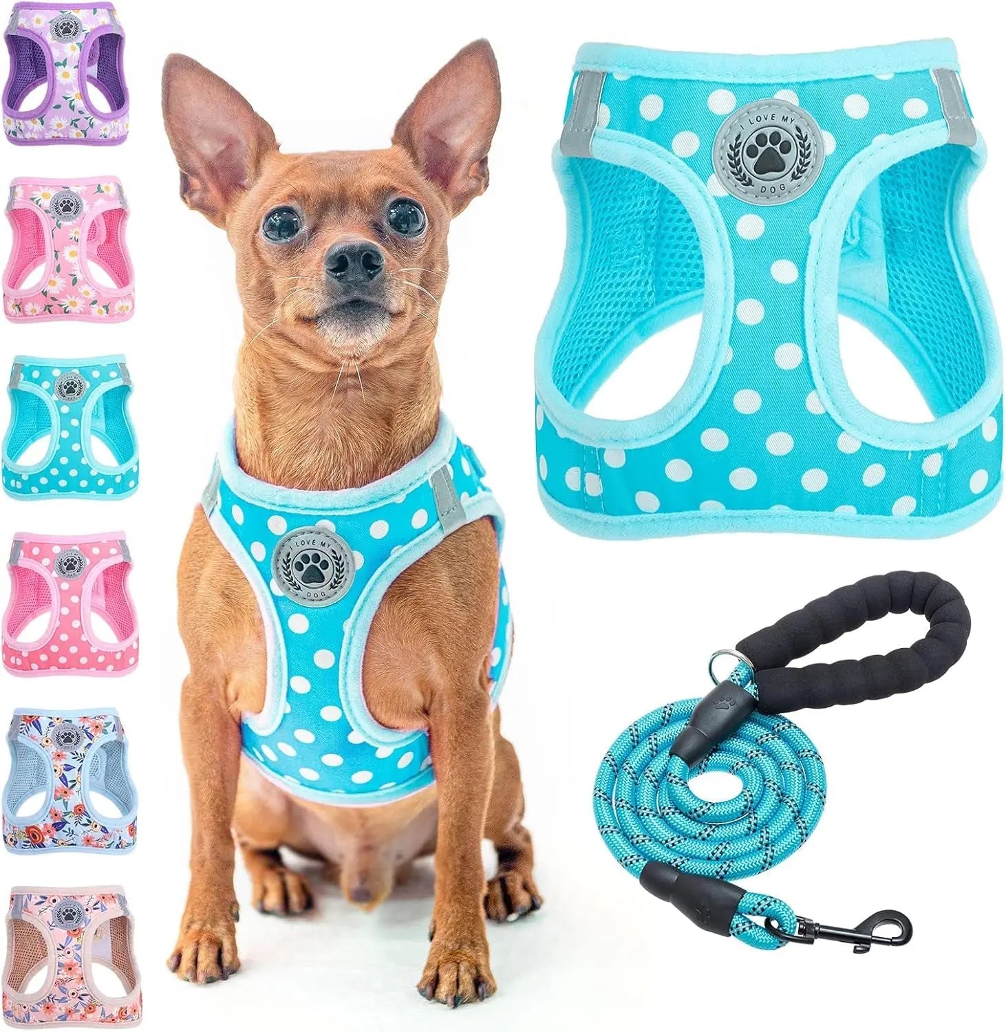 Step-In Dog Harness & Leash Set — Reflective No-Pull, XS–XL