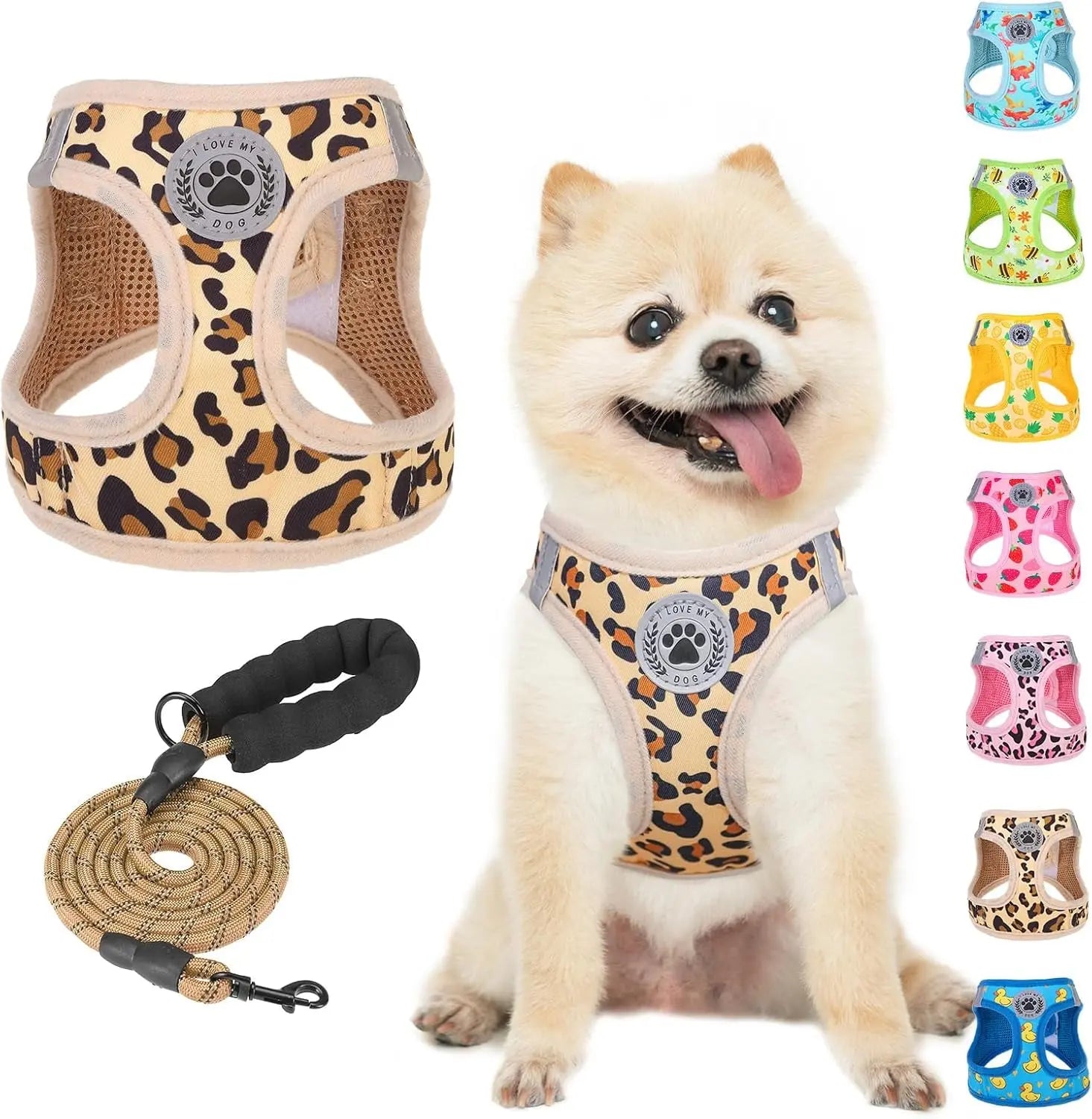 Step-In Dog Harness & Leash Set — Reflective No-Pull, XS–XL