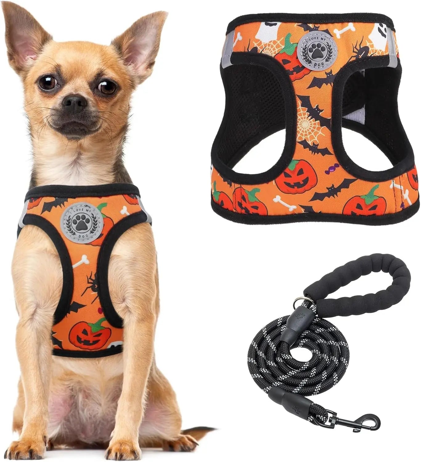 Step-In Dog Harness & Leash Set — Reflective No-Pull, XS–XL
