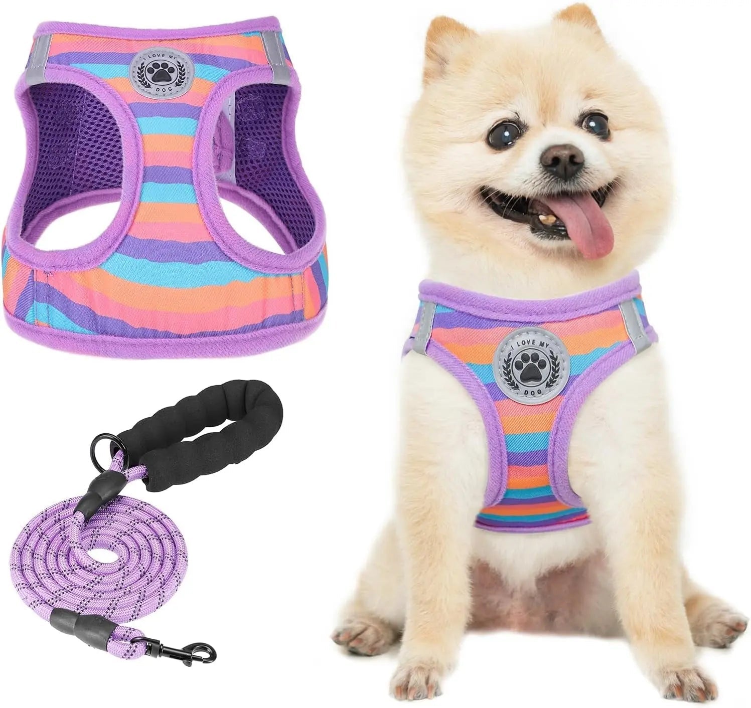 Step-In Dog Harness & Leash Set — Reflective No-Pull, XS–XL