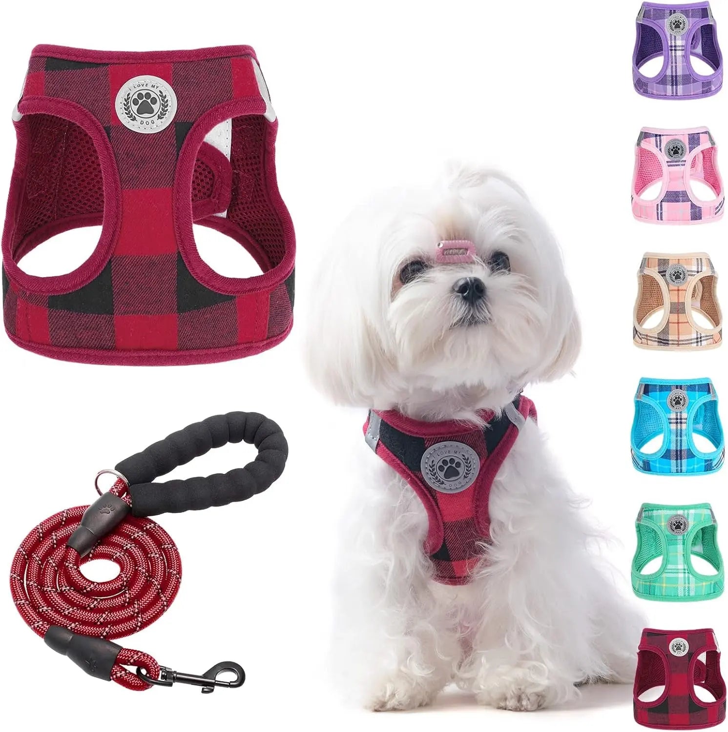 Step-In Dog Harness & Leash Set — Reflective No-Pull, XS–XL