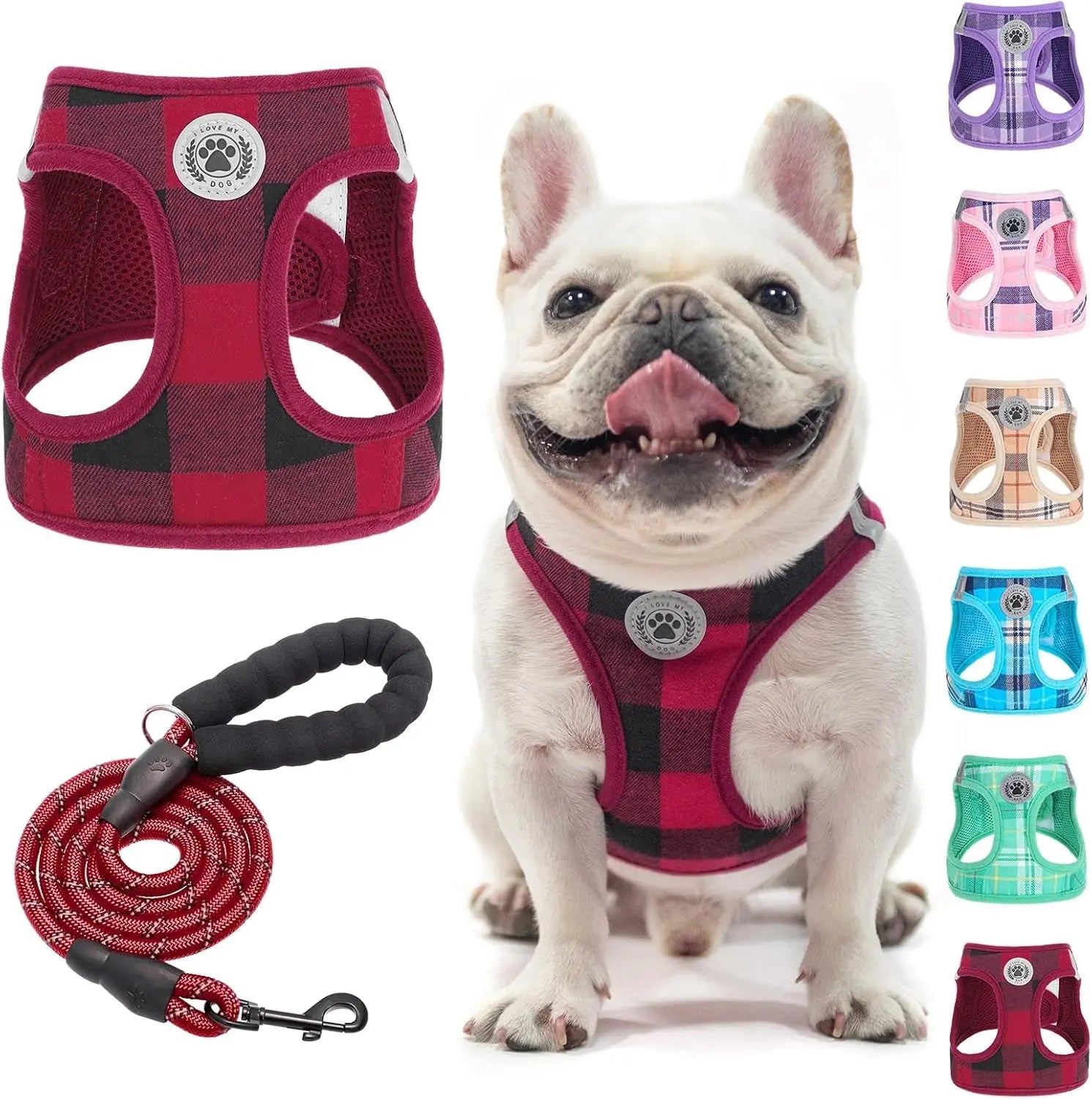Step-In Dog Harness & Leash Set — Reflective No-Pull, XS–XL