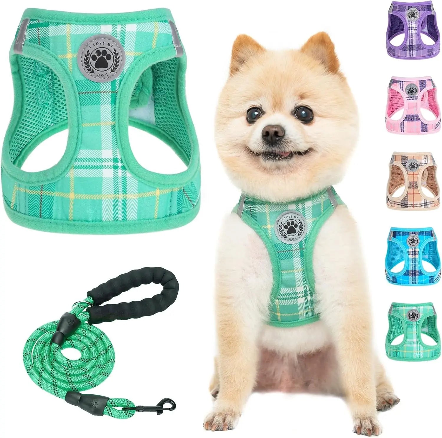 Step-In Dog Harness & Leash Set — Reflective No-Pull, XS–XL