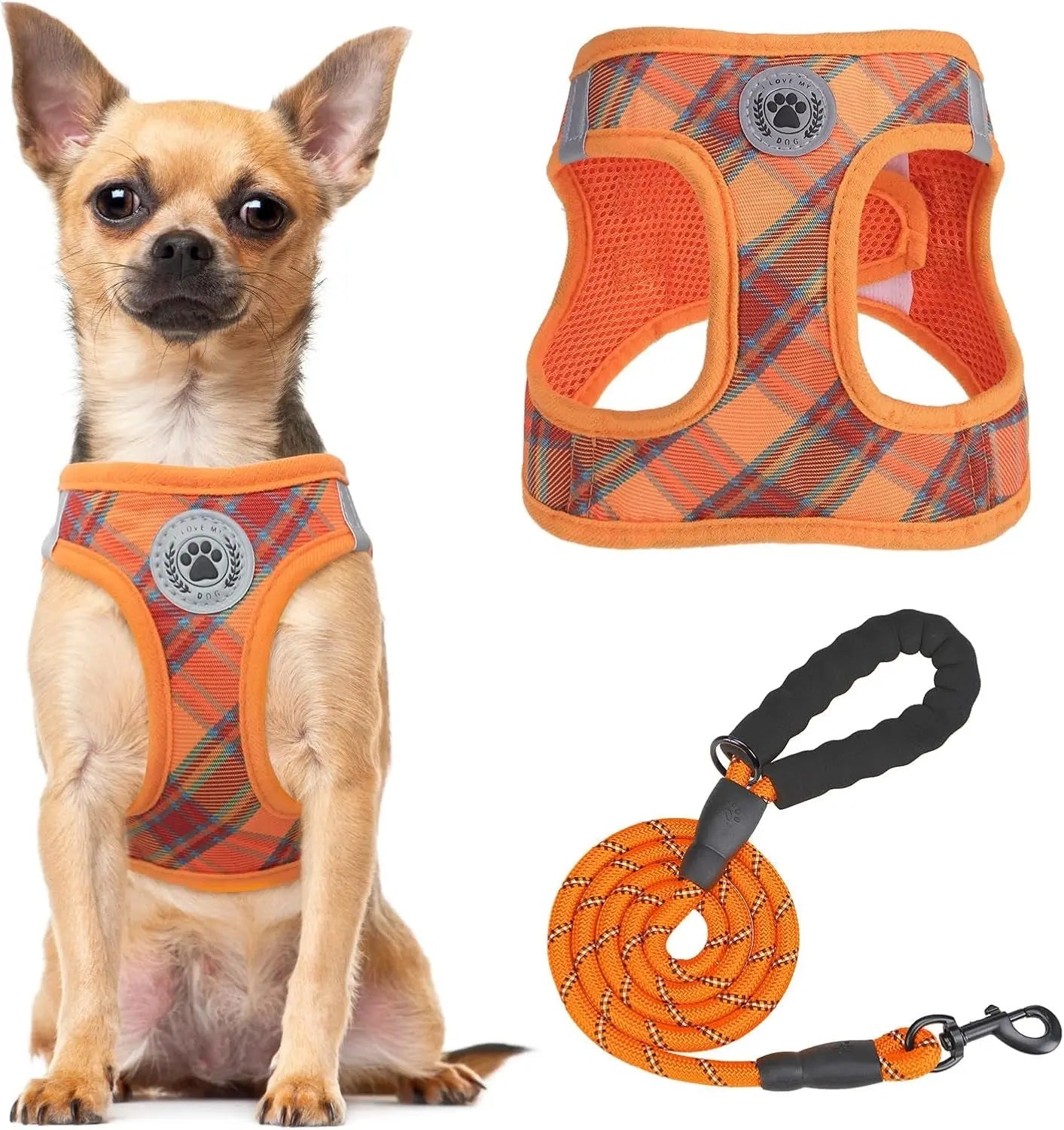 Step-In Dog Harness & Leash Set — Reflective No-Pull, XS–XL