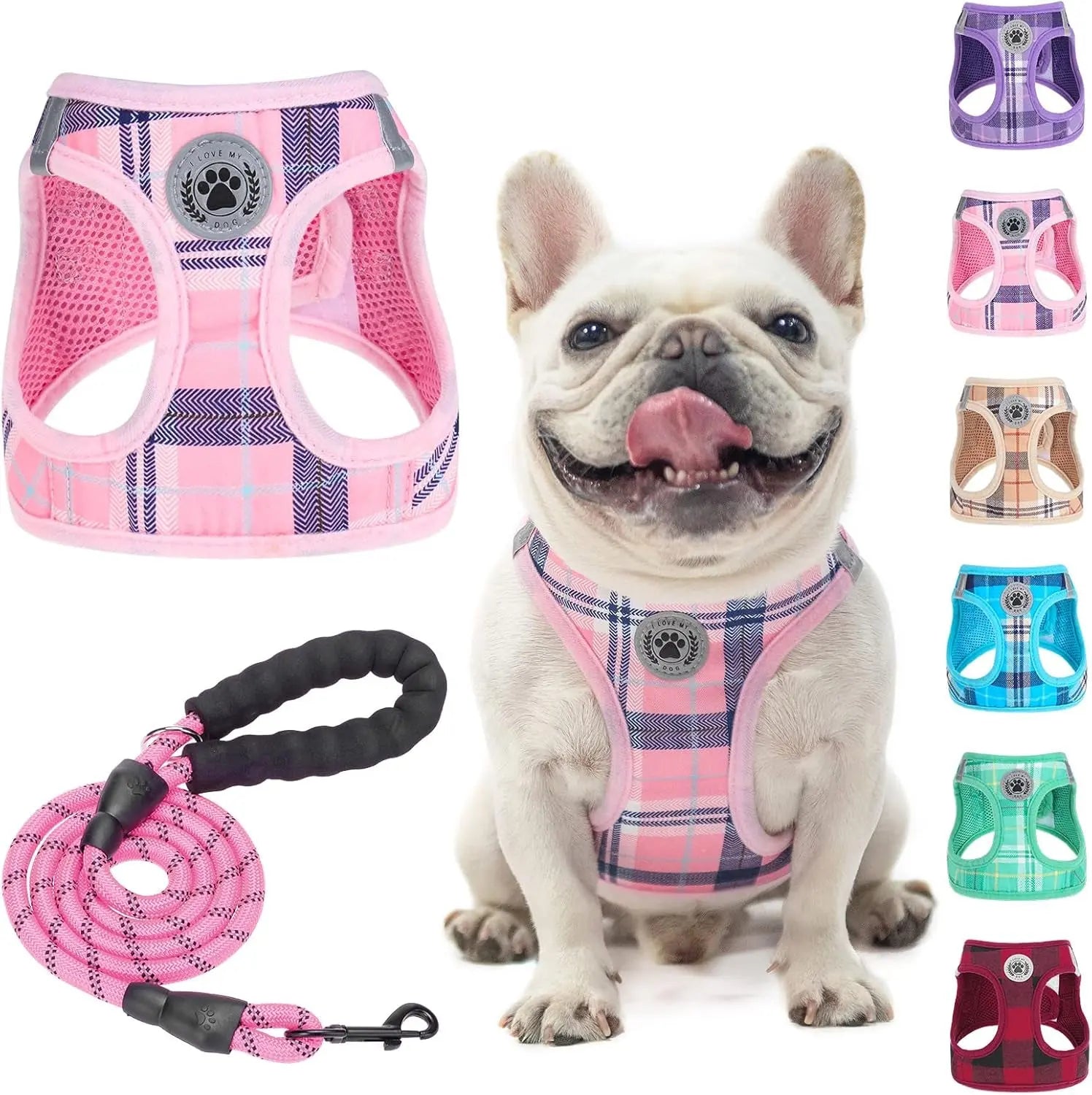 Step-In Dog Harness & Leash Set — Reflective No-Pull, XS–XL