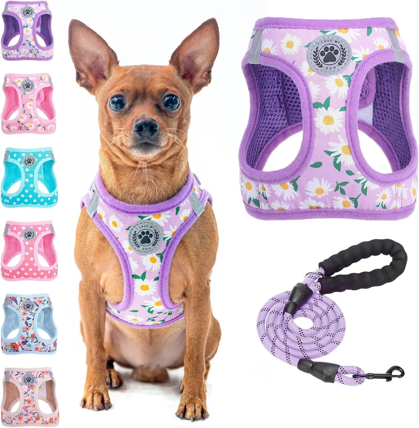 Step-In Dog Harness & Leash Set — Reflective No-Pull, XS–XL