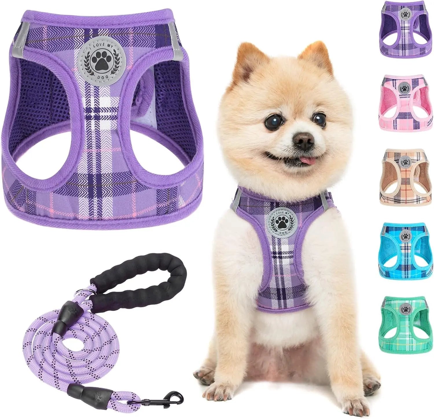 Step-In Dog Harness & Leash Set — Reflective No-Pull, XS–XL