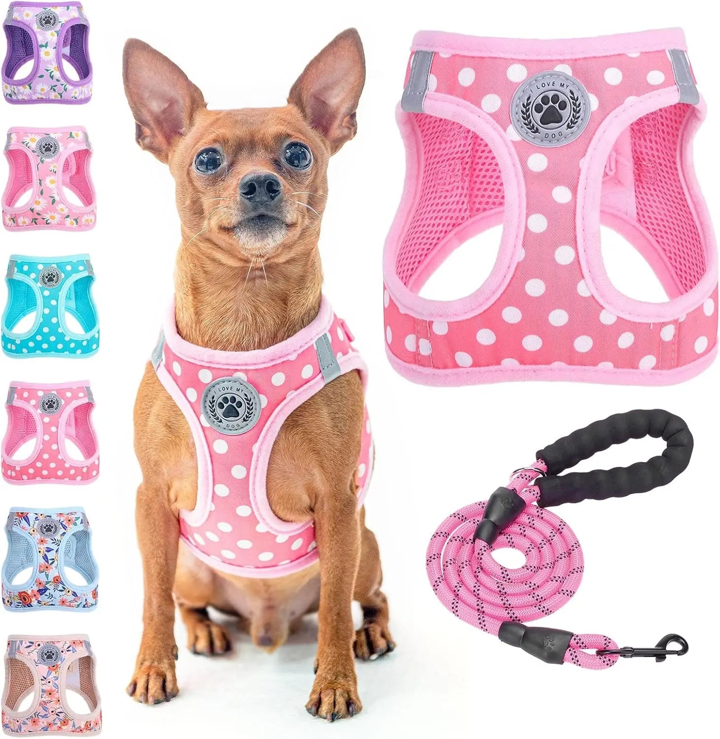 Step-In Dog Harness & Leash Set — Reflective No-Pull, XS–XL