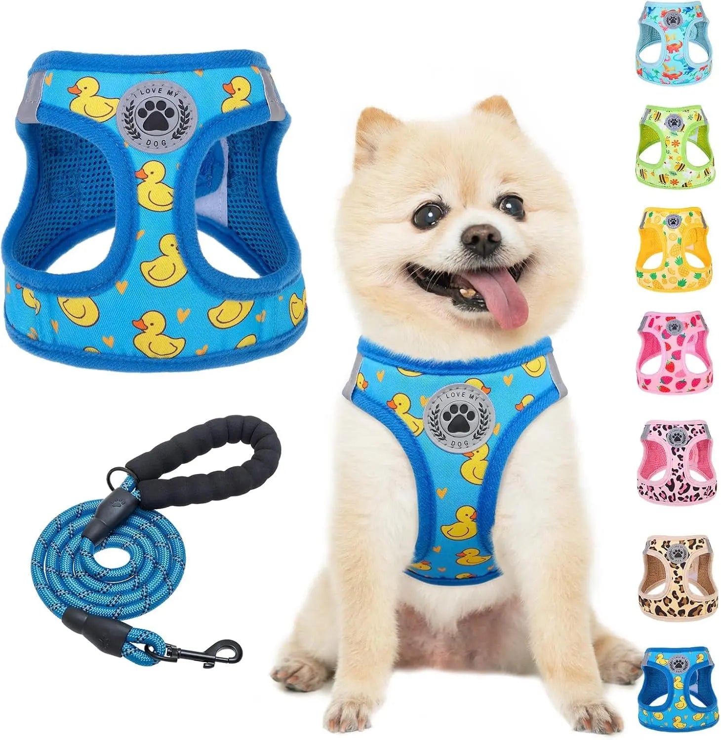 Step-In Dog Harness & Leash Set — Reflective No-Pull, XS–XL