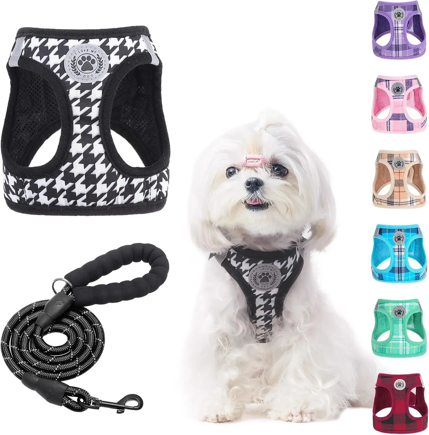 Step-In Dog Harness & Leash Set — Reflective No-Pull, XS–XL