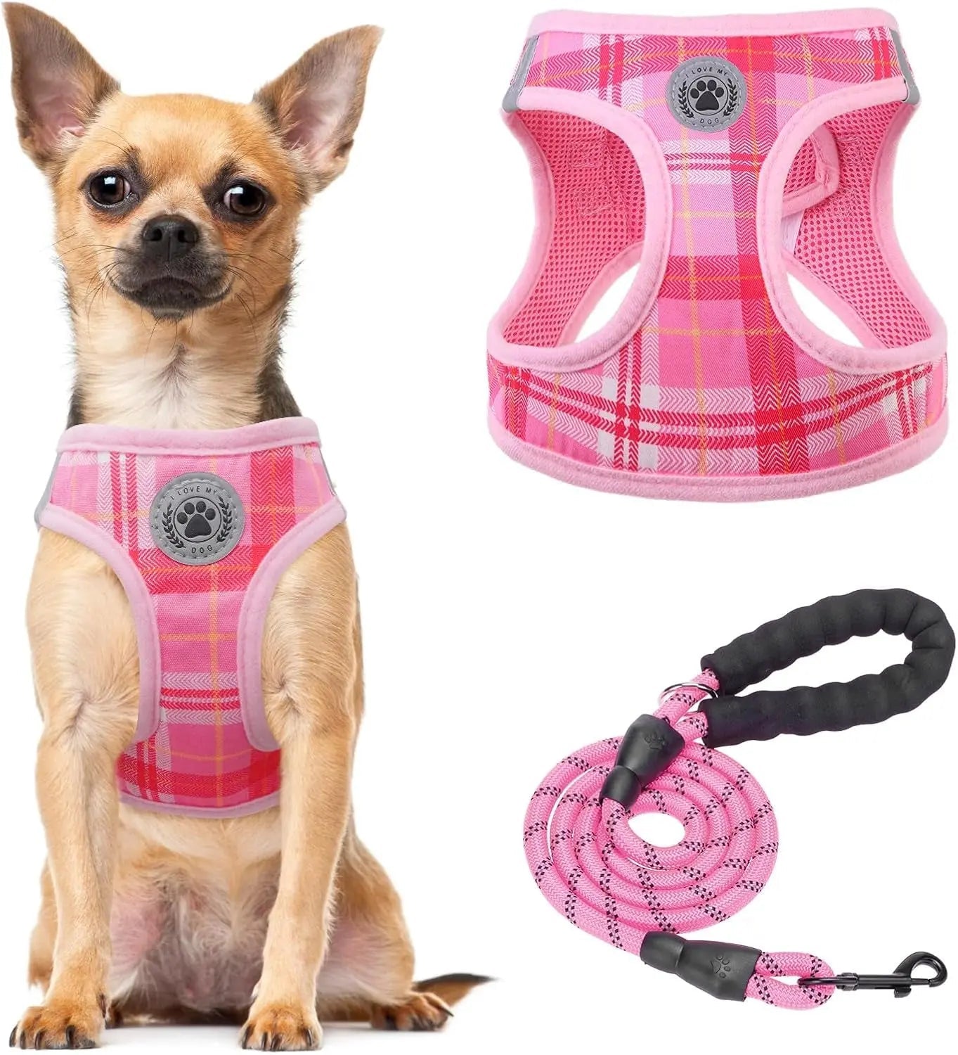 Step-In Dog Harness & Leash Set — Reflective No-Pull, XS–XL
