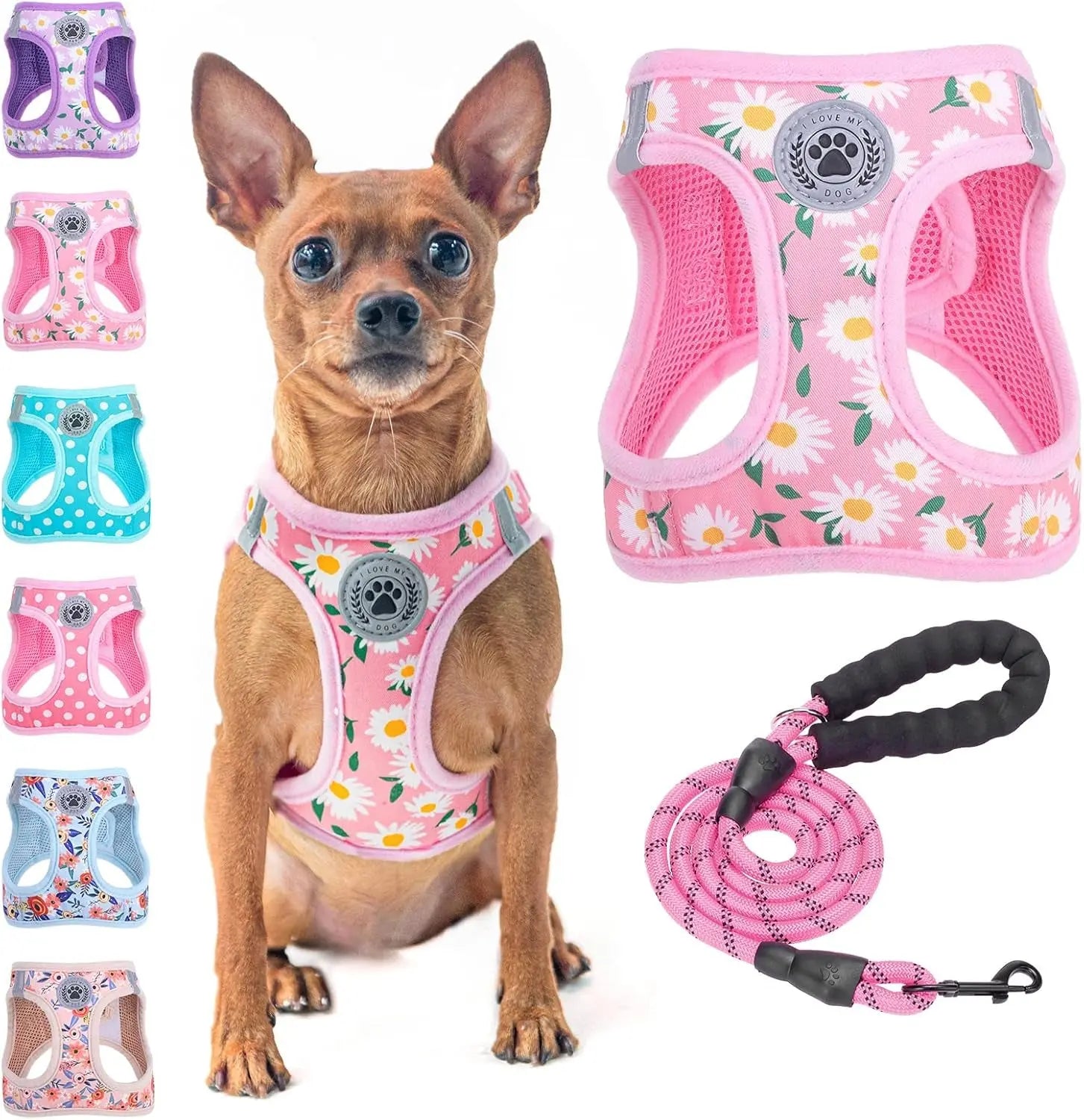Step-In Dog Harness & Leash Set — Reflective No-Pull, XS–XL