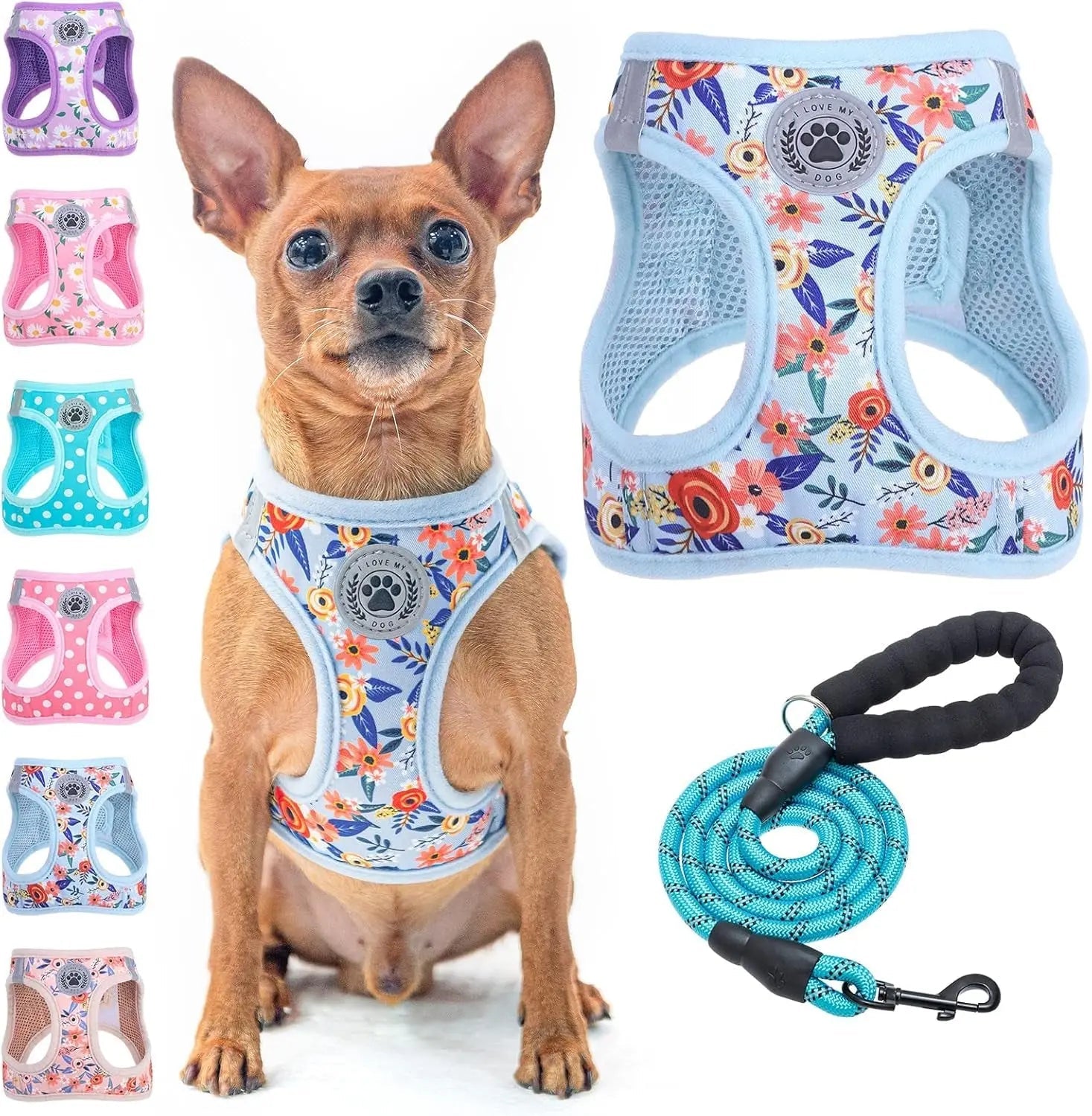 Step-In Dog Harness & Leash Set — Reflective No-Pull, XS–XL
