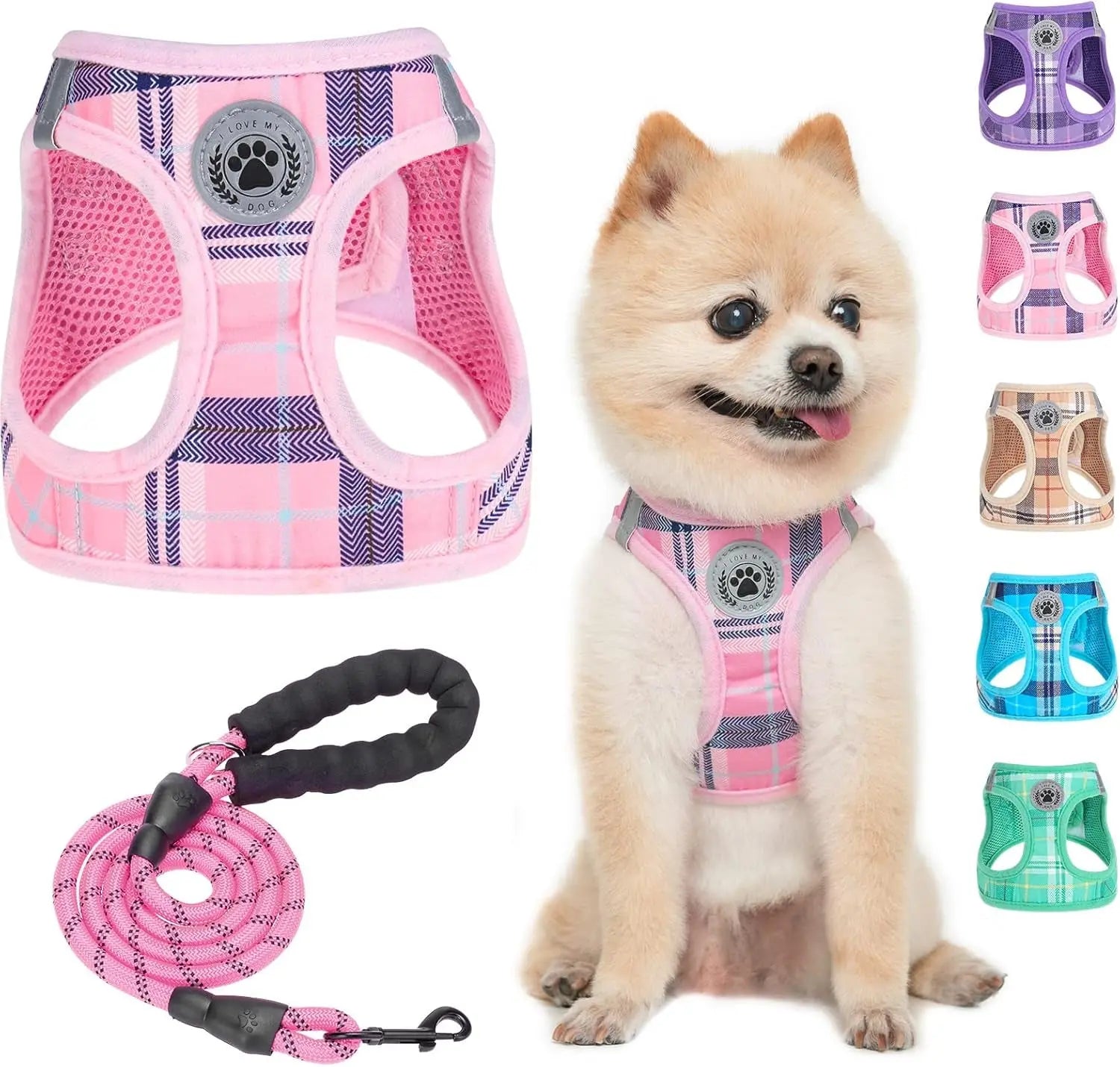Step-In Dog Harness & Leash Set — Reflective No-Pull, XS–XL