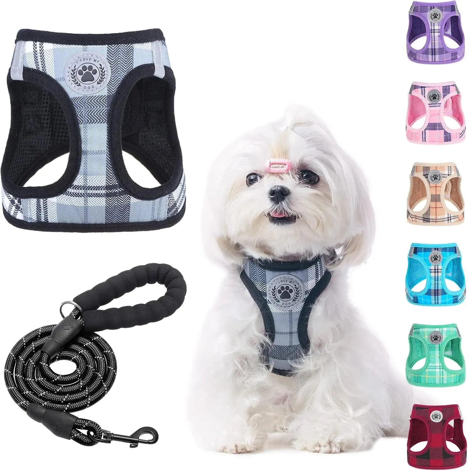 Step-In Dog Harness & Leash Set — Reflective No-Pull, XS–XL