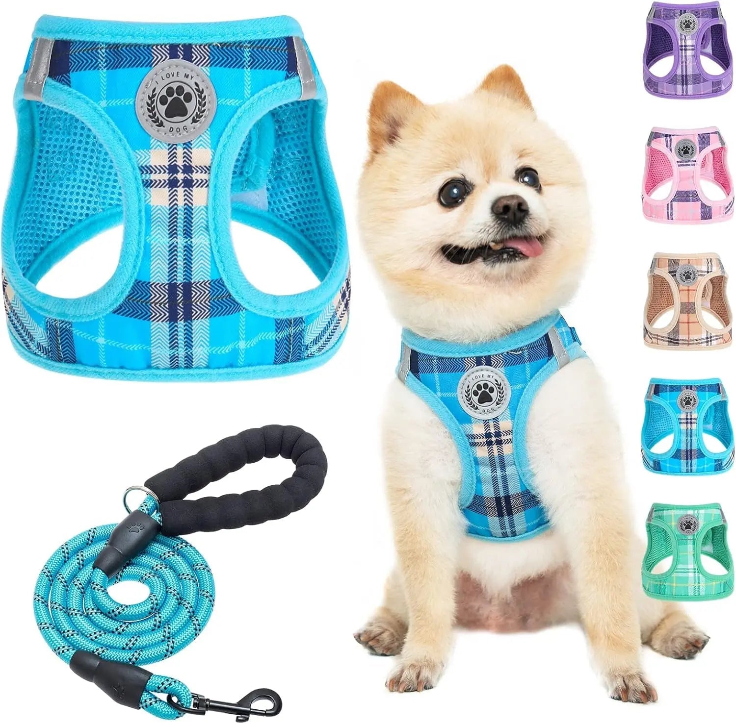 Step-In Dog Harness & Leash Set — Reflective No-Pull, XS–XL