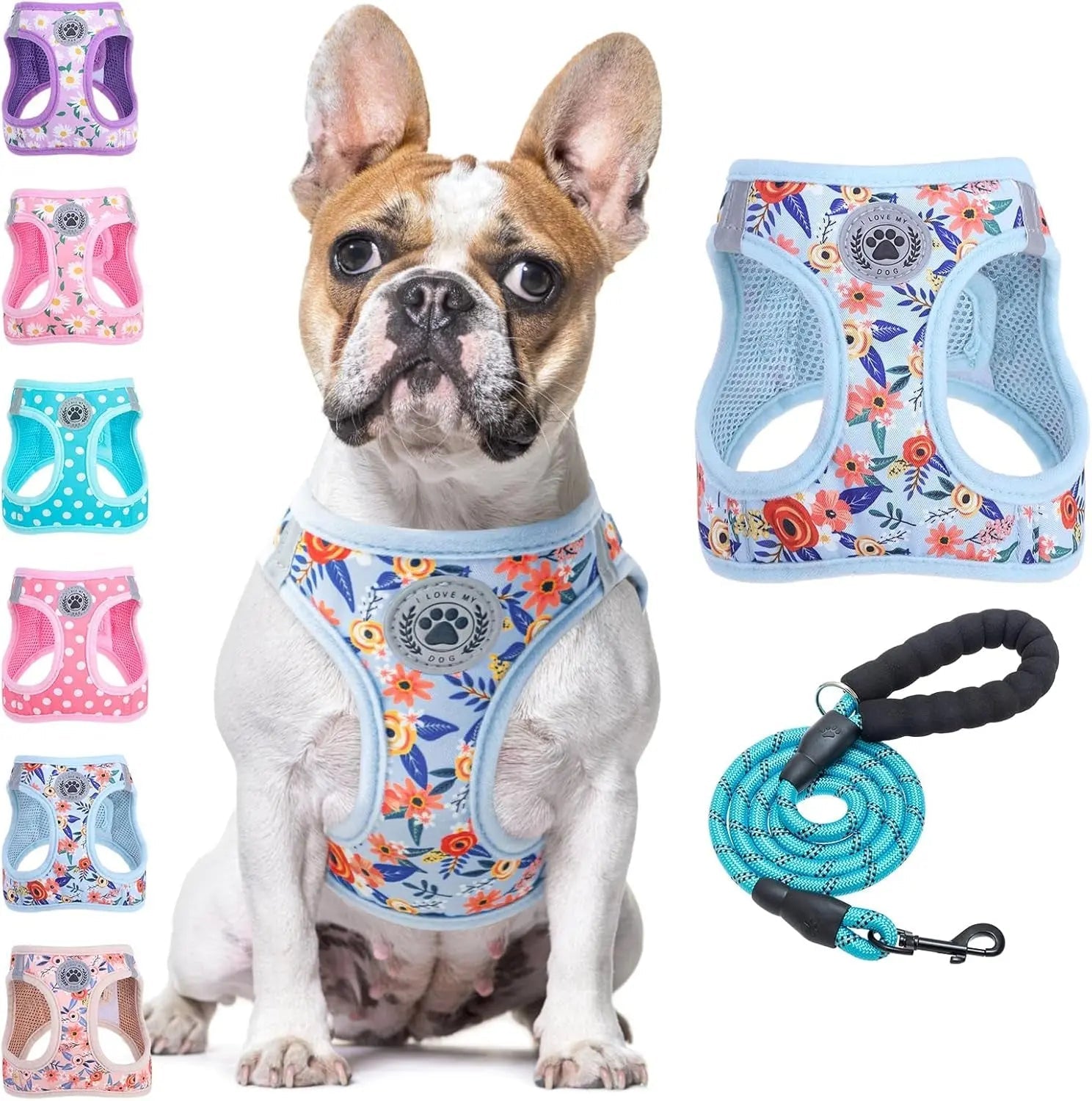 Step-In Dog Harness & Leash Set — Reflective No-Pull, XS–XL