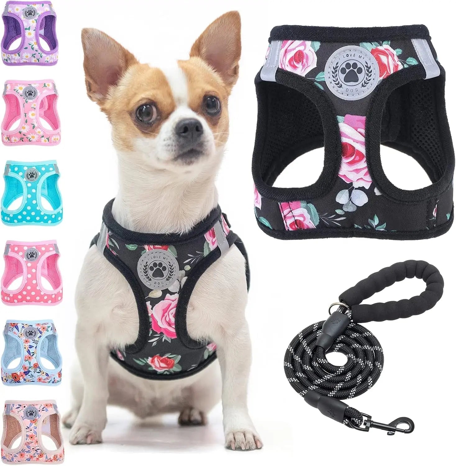 Step-In Dog Harness & Leash Set — Reflective No-Pull, XS–XL
