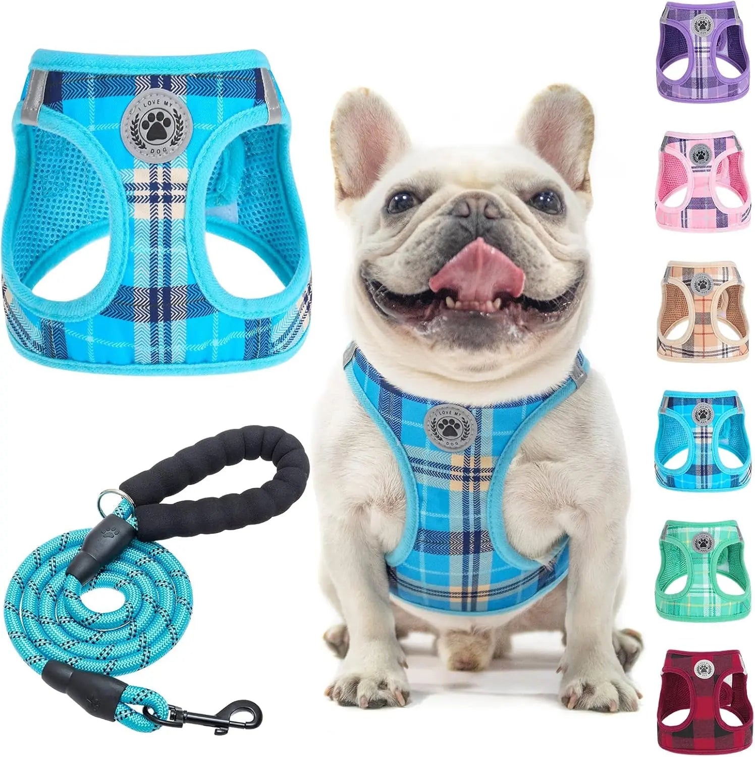 Step-In Dog Harness & Leash Set — Reflective No-Pull, XS–XL