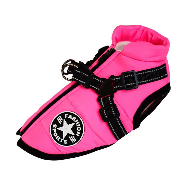 Waterproof Dog Coat with Harness — 7 Colors, XS–4XL