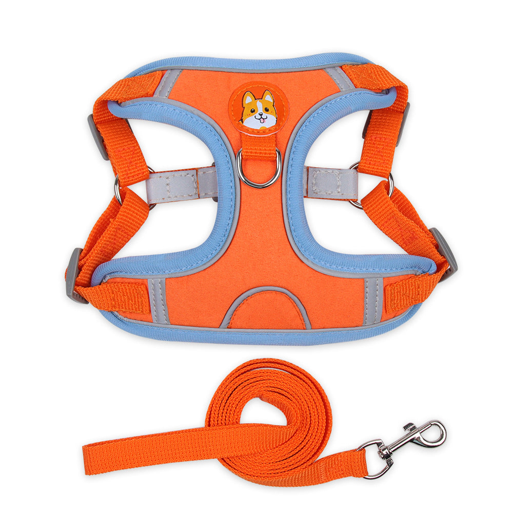 Reflective Vest Dog Harness with Leash — Small