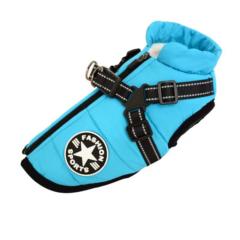 Waterproof Dog Coat with Harness — 7 Colors, XS–4XL